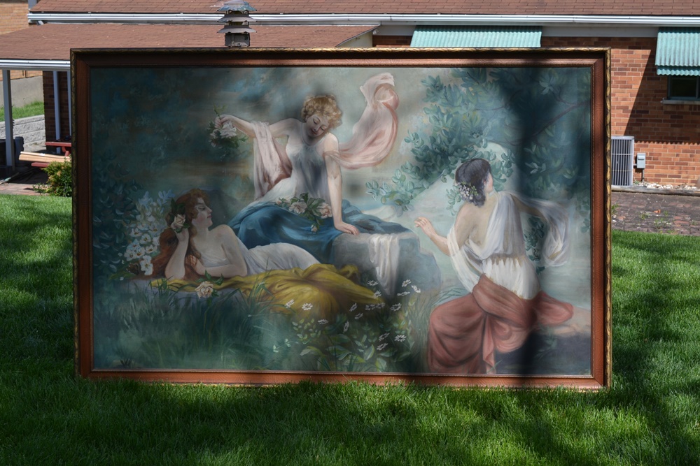 Circa 1900 Original Large Neoclassical Oil On Canvas Painting