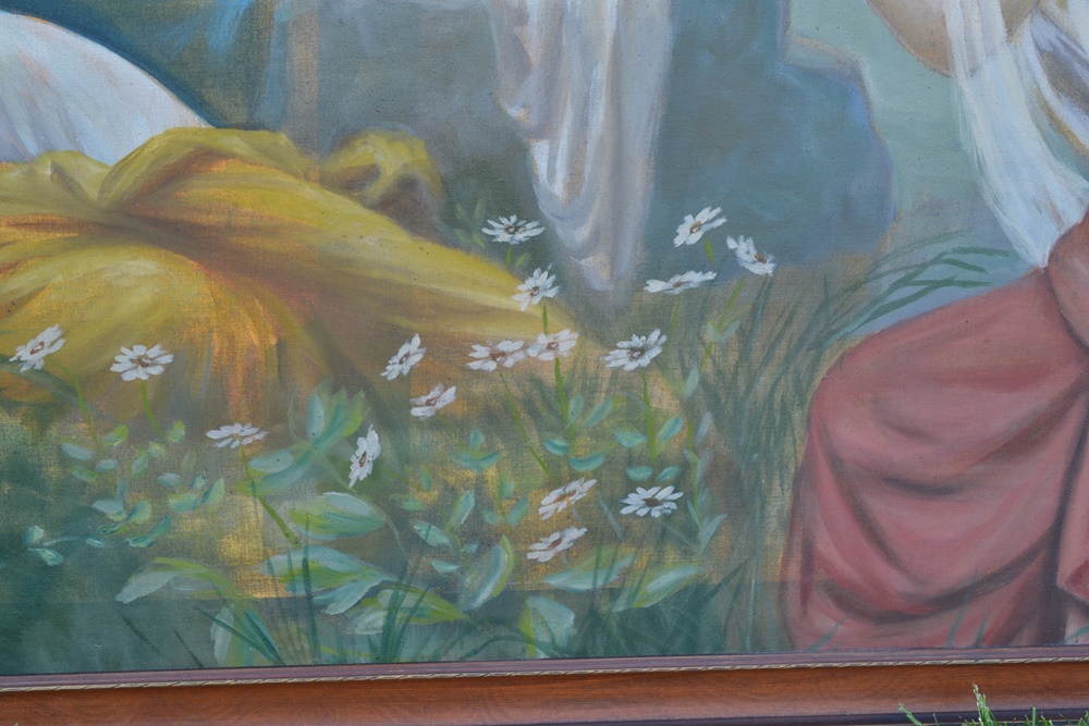 Circa 1900 Original Large Neoclassical Oil On Canvas Painting