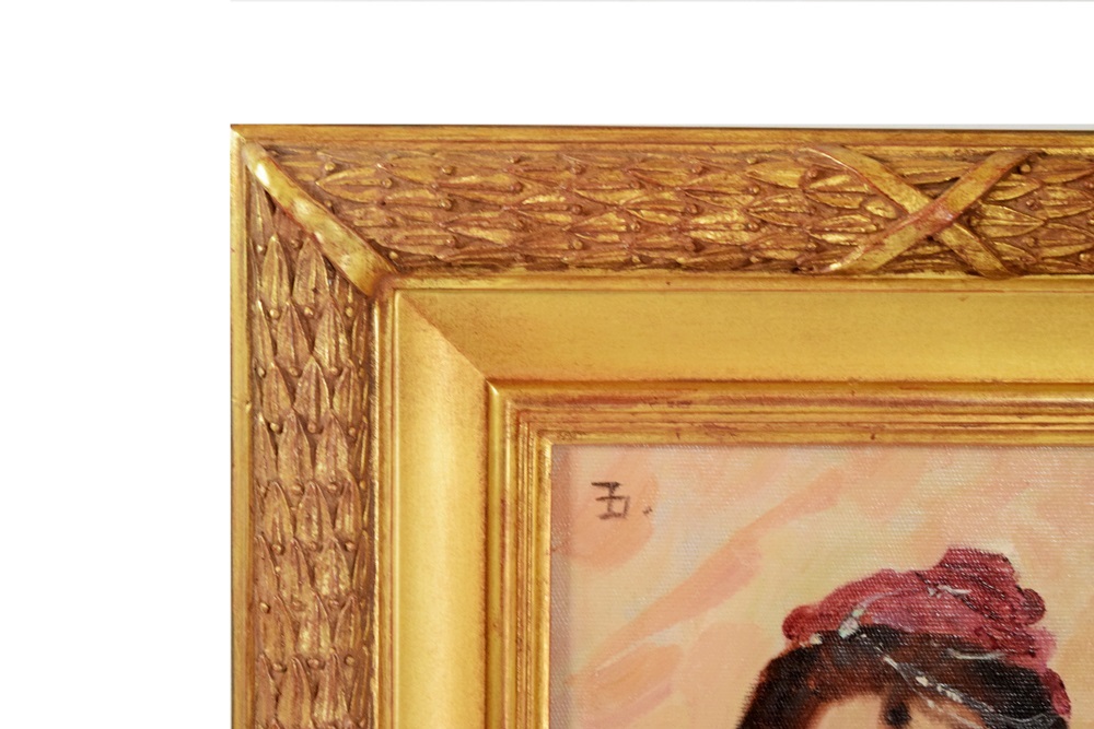 "Italian Model" Circa 1882 Oil on Canvas by Frank Duveneck