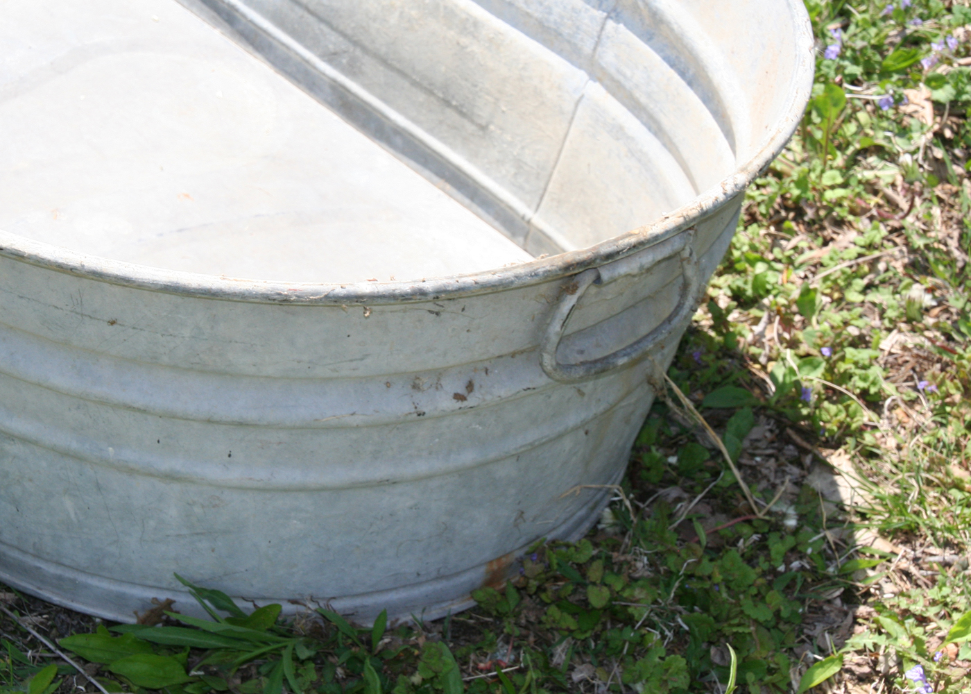 Galvanized Metal Trough with Handles