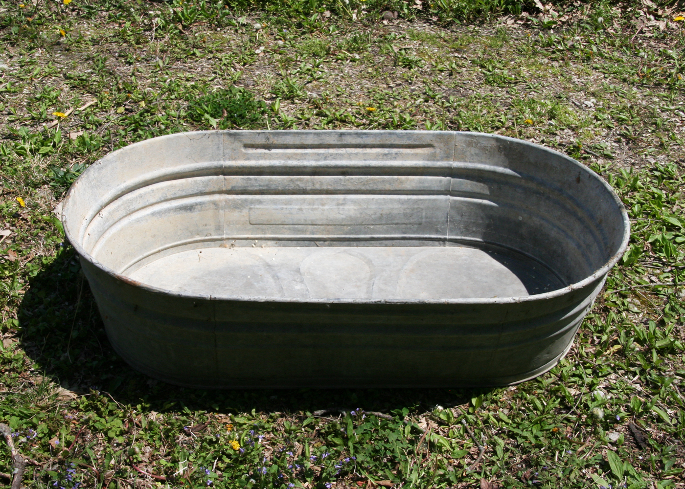Galvanized Metal Trough with Handles