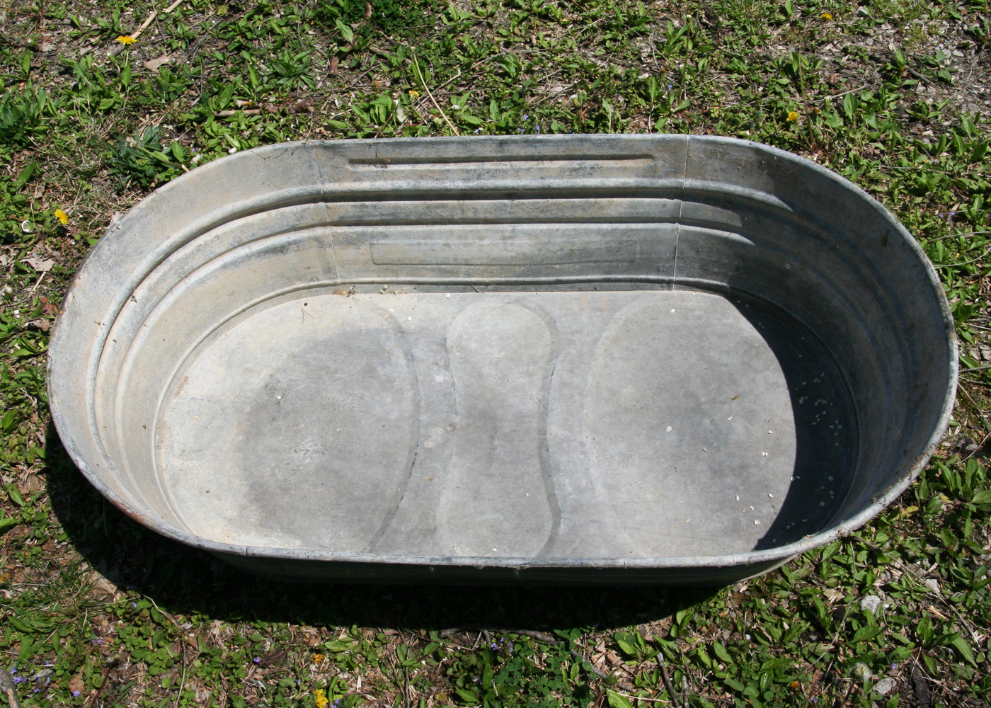 Galvanized Metal Trough with Handles