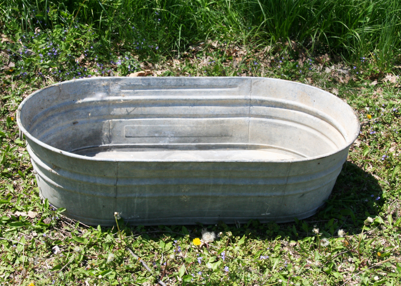 Galvanized Metal Trough with Handles