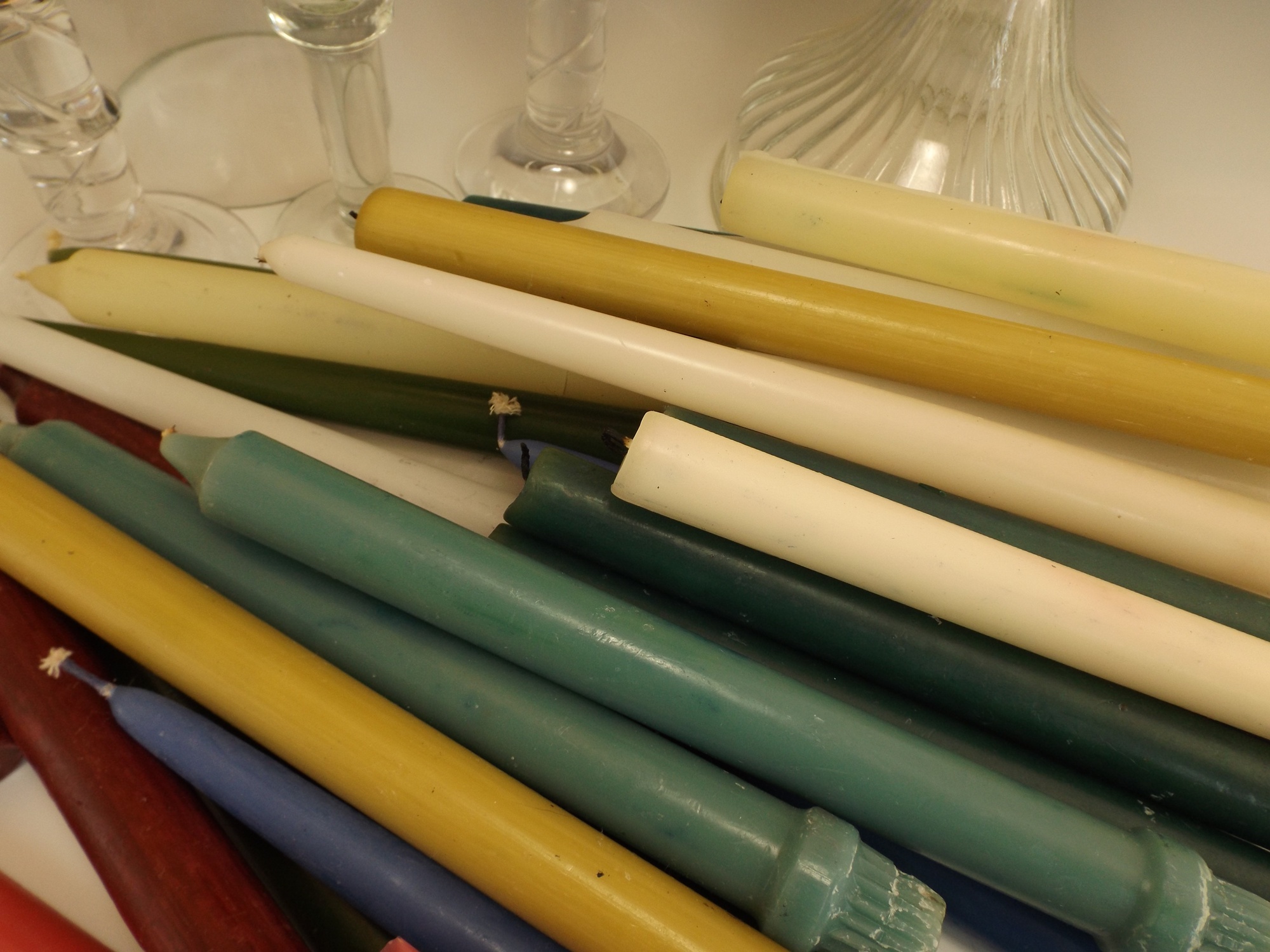 Glass Candle Holders, Candles, Kerosene Lamp Base