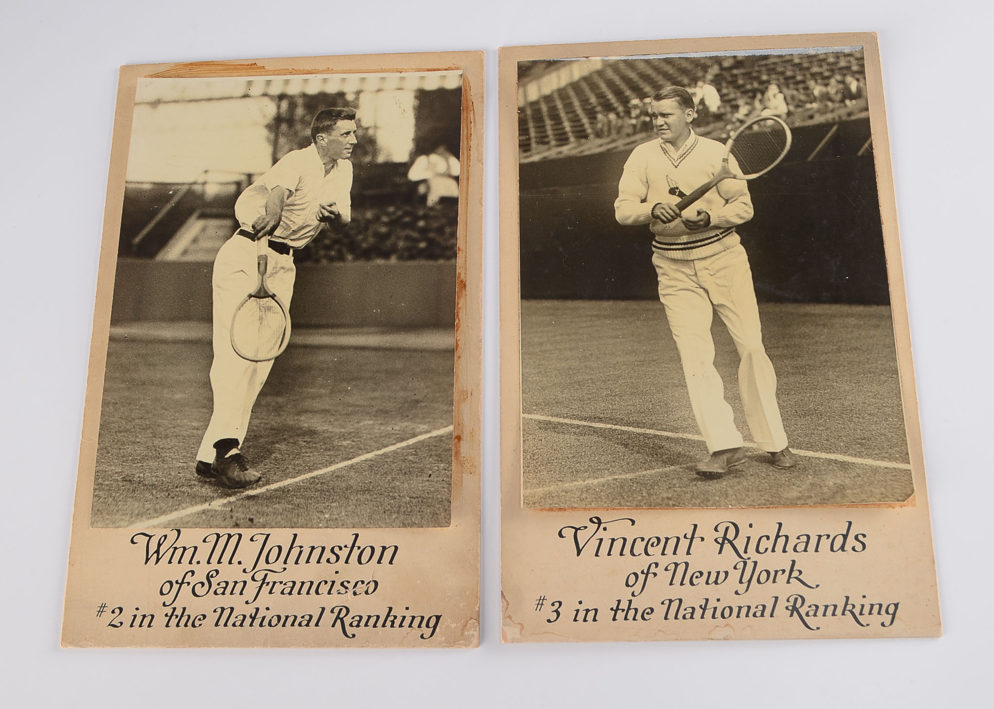 Photos Of Tennis Greats Vincent Richards and William Johnston