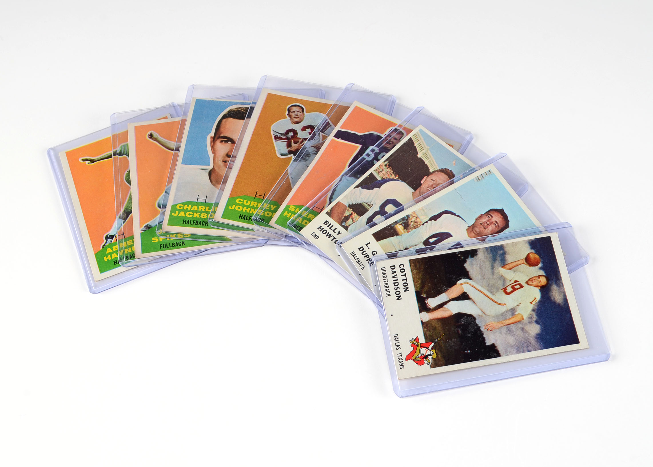 Eight Dallas Texans And Cowboys Topps Football Cards