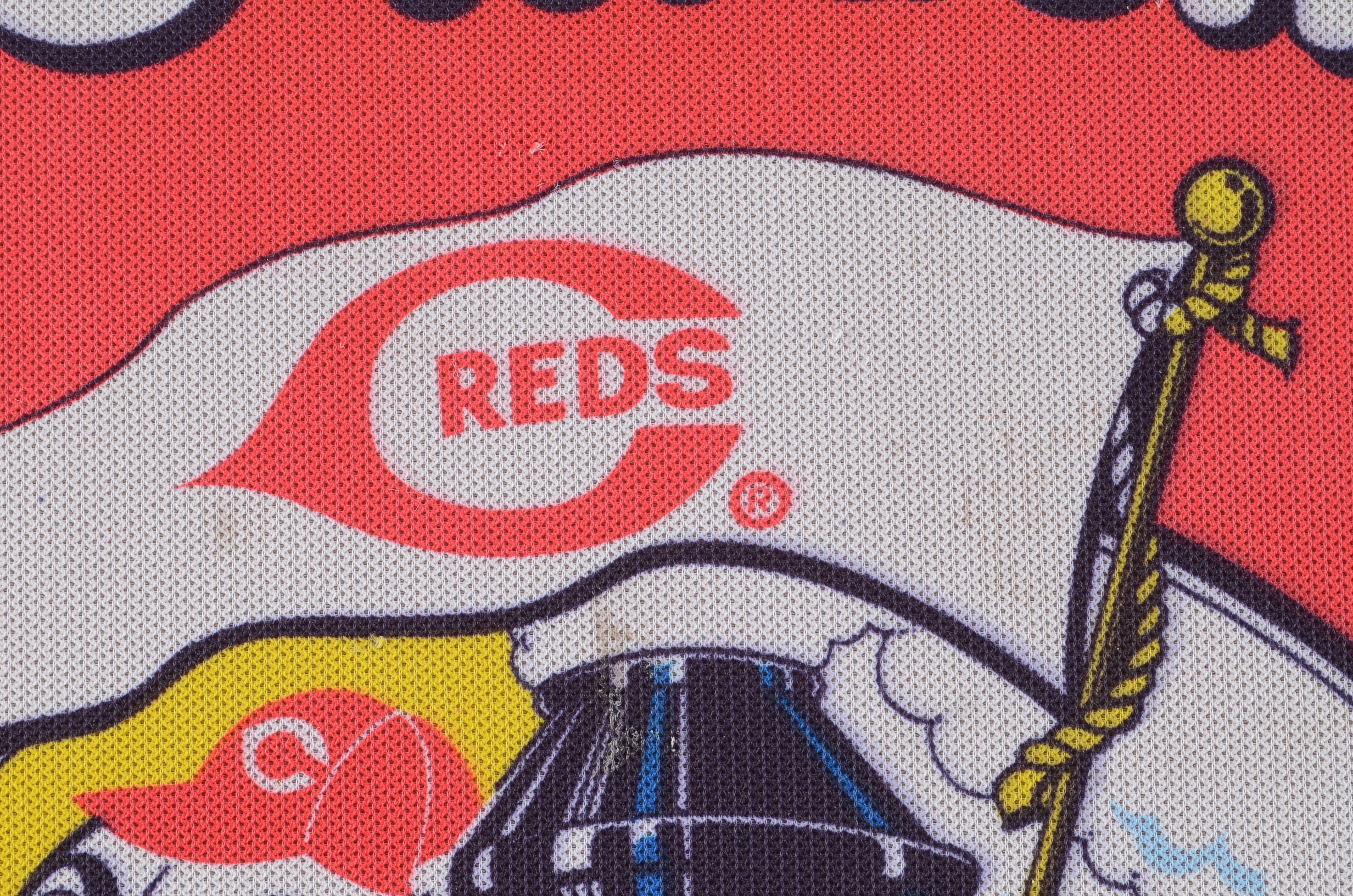 Big Red Machine Cloth Poster Board With Team Mascots