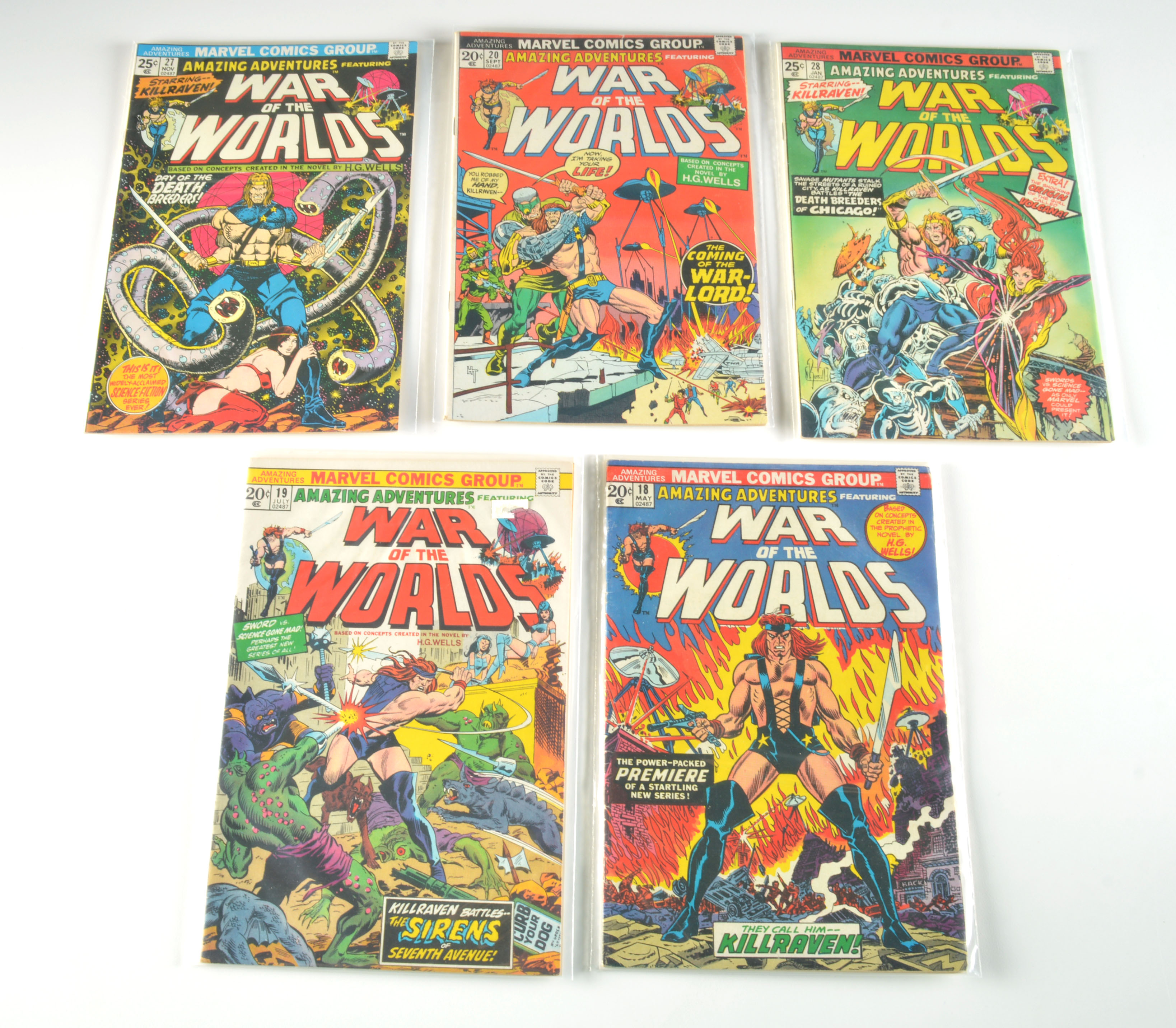 Eleven Issues 1973 Marvel "War of the Worlds" Comics