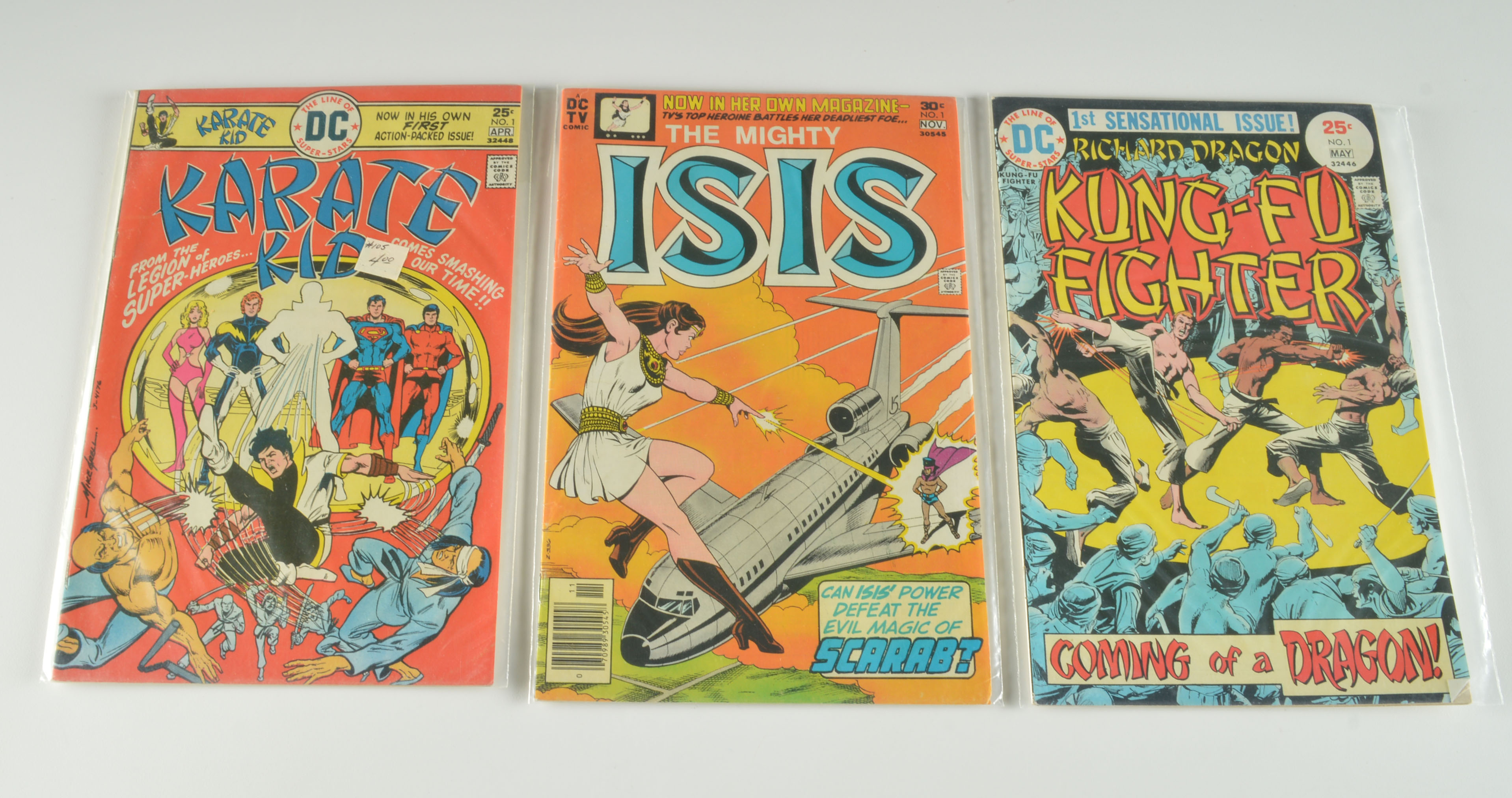 Vintage DC Isis, Justice Inc. "Man-Bat", Karate Kid Comics