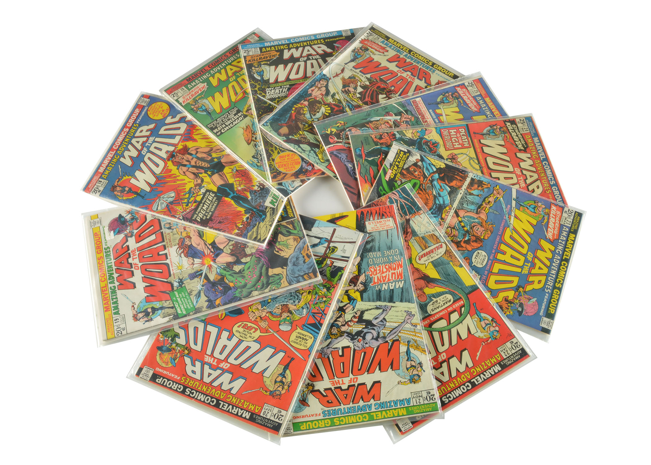 Eleven Issues 1973 Marvel "War of the Worlds" Comics