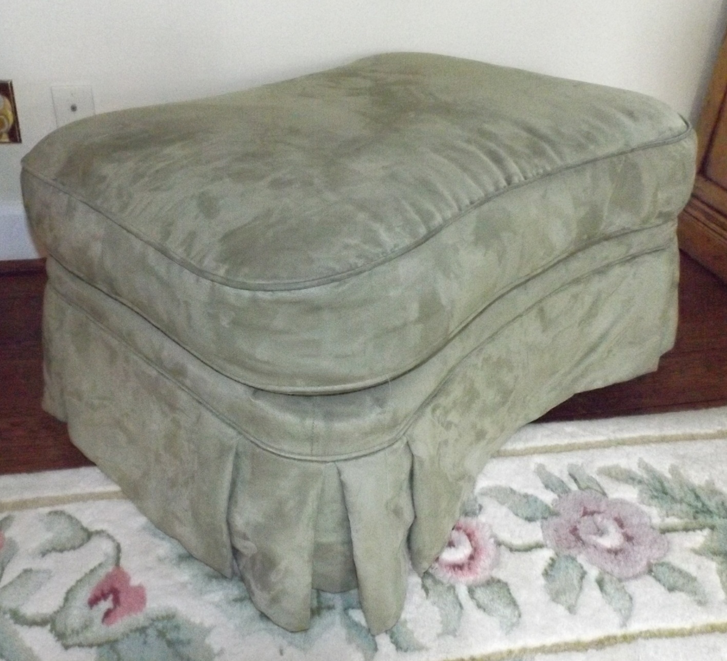 Ottoman Upholstered in Ultrasuede