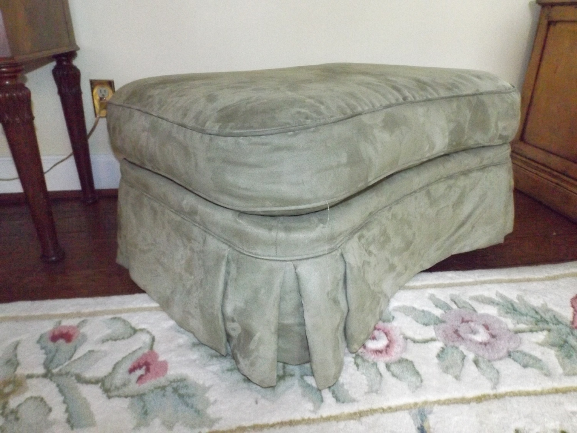 Ottoman Upholstered in Ultrasuede
