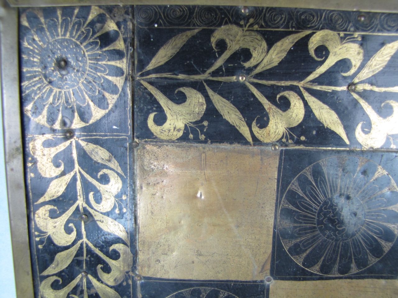 Bronze Minoan Figural Chess Statues and Brass Board