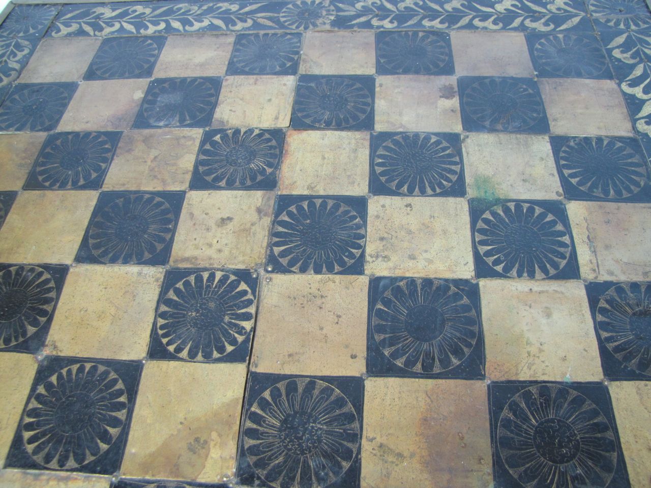 Bronze Minoan Figural Chess Statues and Brass Board