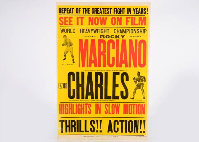 Vintage Rocky Marciano Versus Ezzard Charles Movie Poster