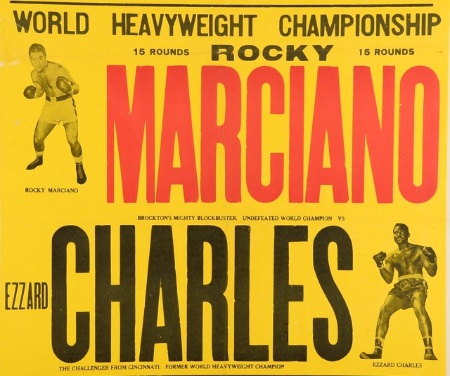 Vintage Rocky Marciano Versus Ezzard Charles Movie Poster