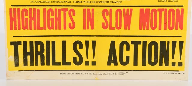 Vintage Rocky Marciano Versus Ezzard Charles Movie Poster