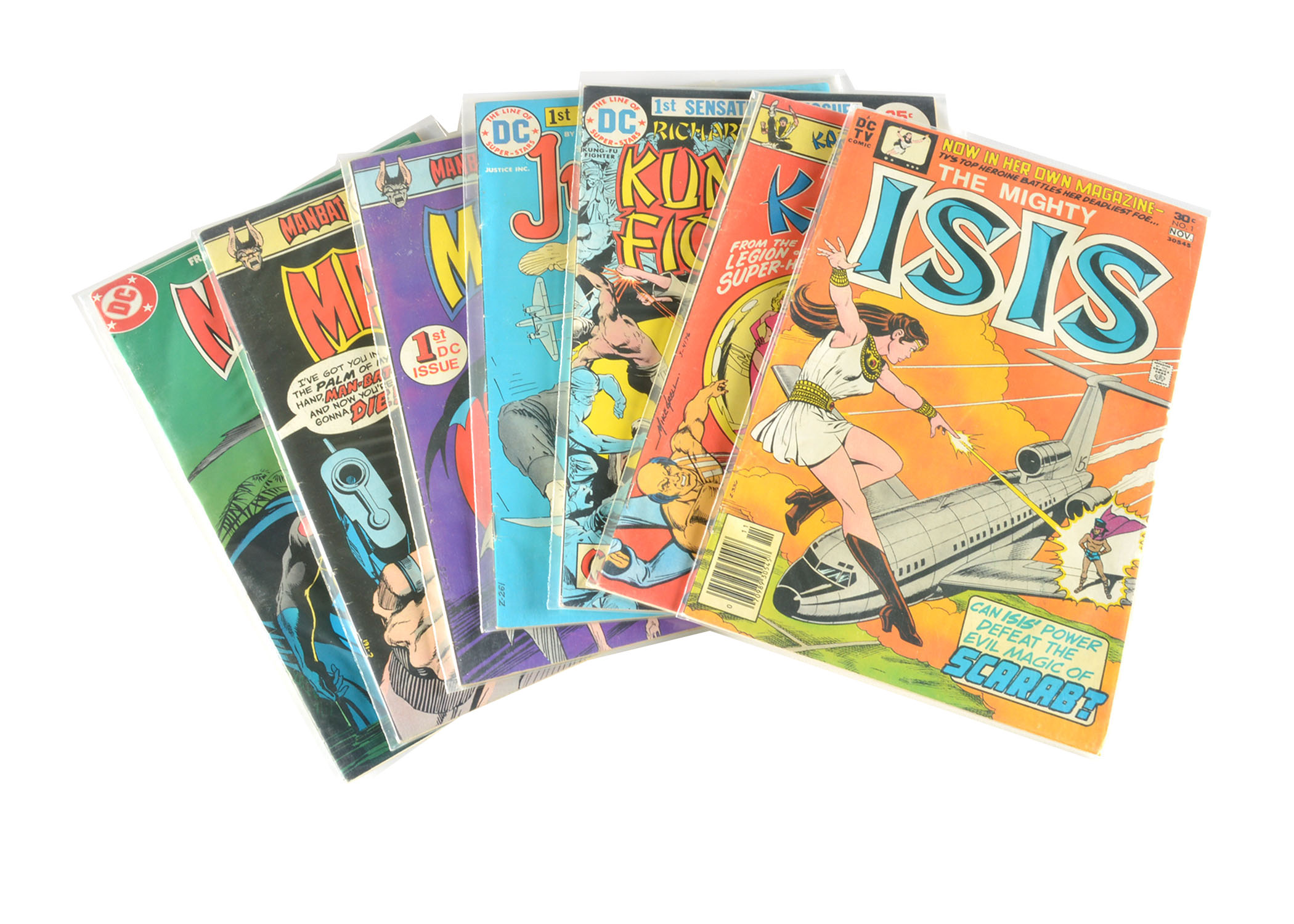 Vintage DC Isis, Justice Inc. "Man-Bat", Karate Kid Comics