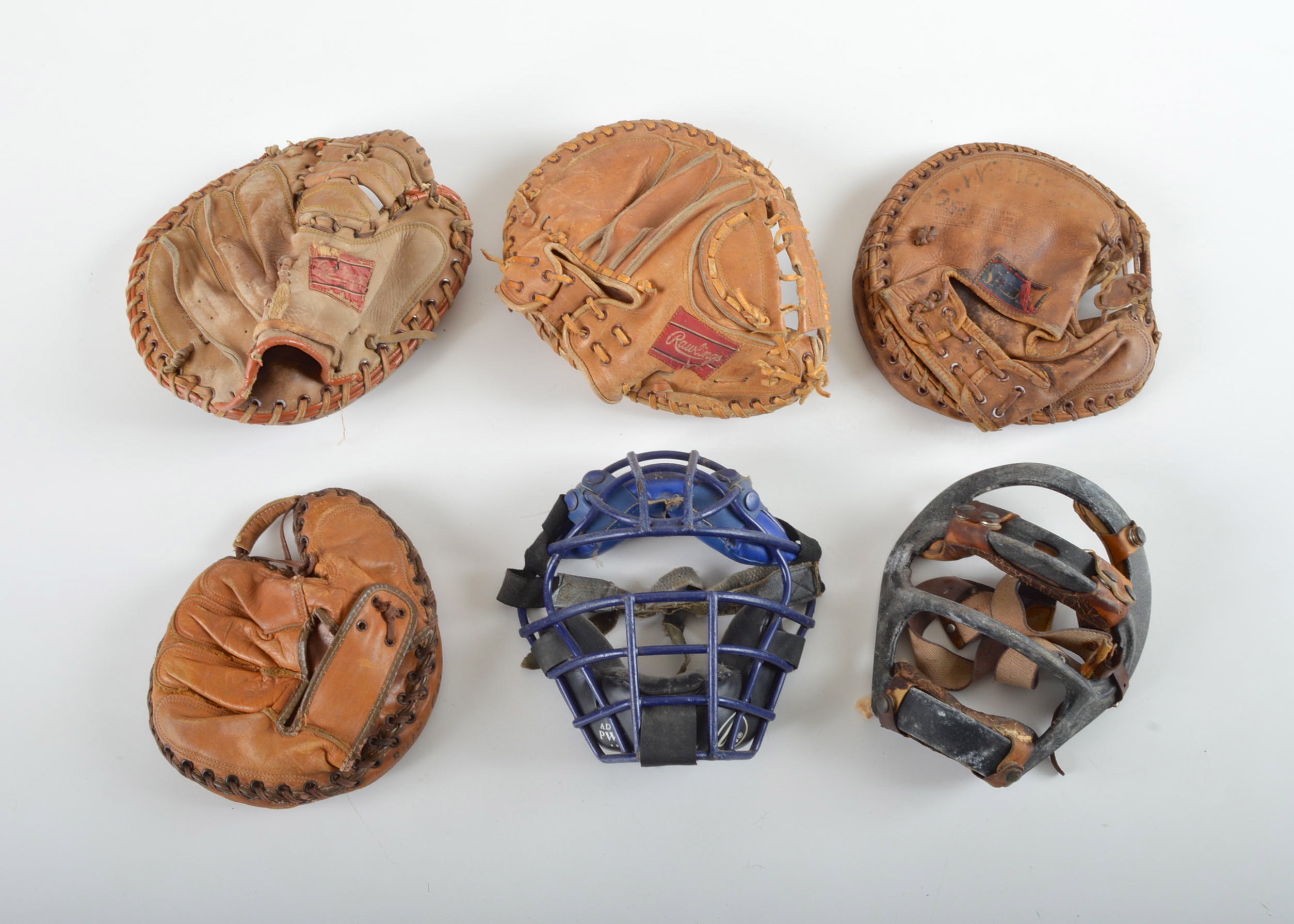 Vintage Baseball Catcher's Gloves  And Masks