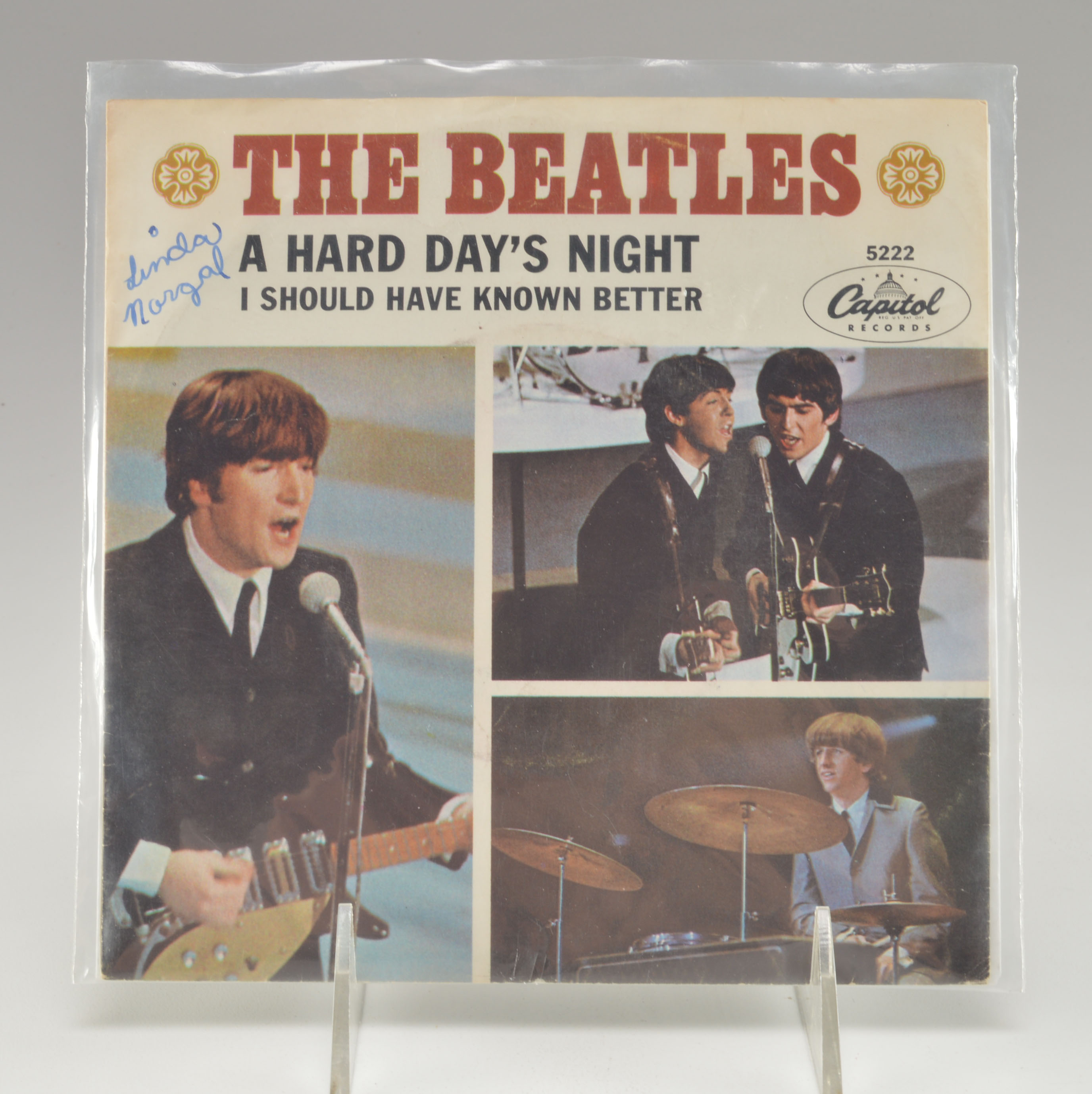 Assortment of Three Original Beatles Vinyl 45s