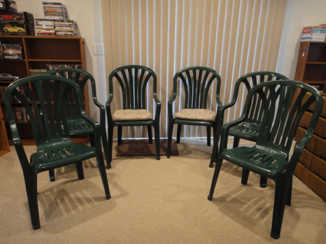Six New Green Patio Chairs