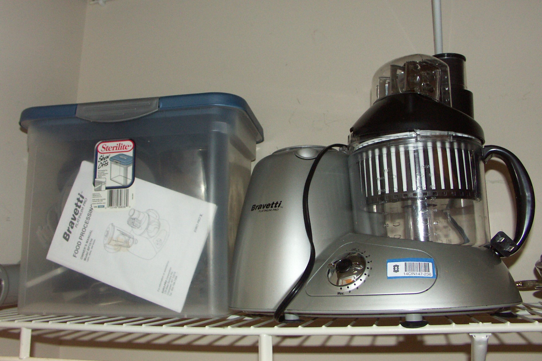 Bravetti Platinum Pro Food Processor and Accesories