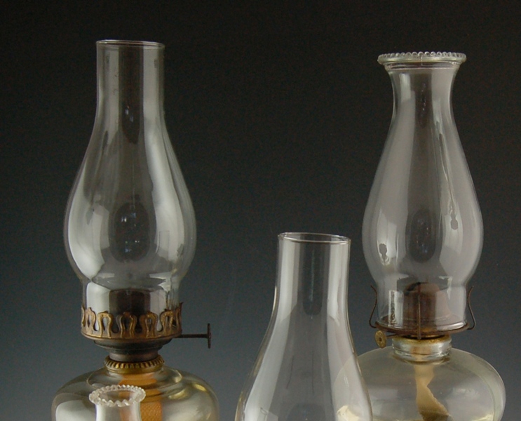 Four Glass Oil Lamps