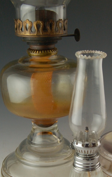 Four Glass Oil Lamps