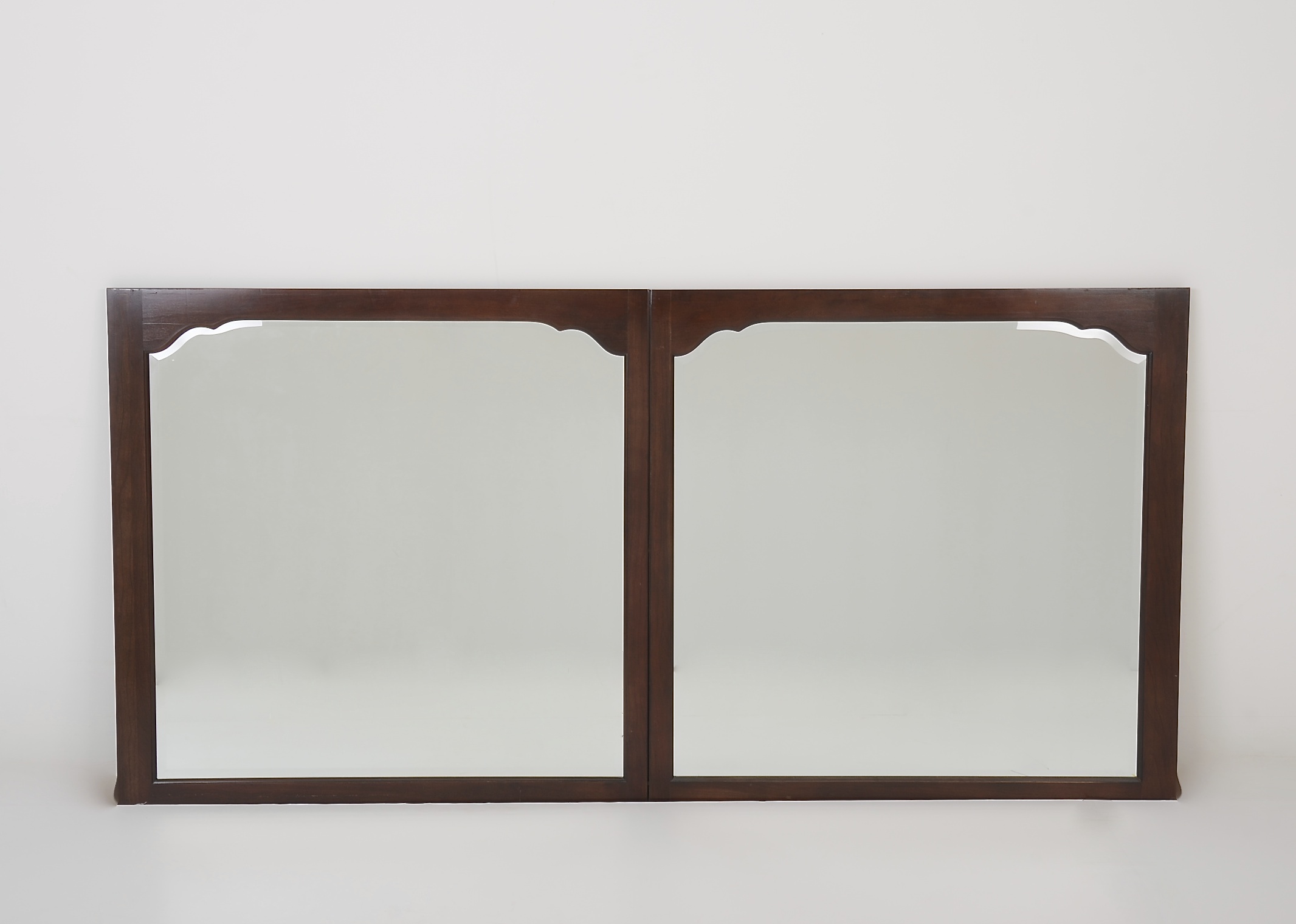 Two Vintage Wooden Framed Wall Mirrors