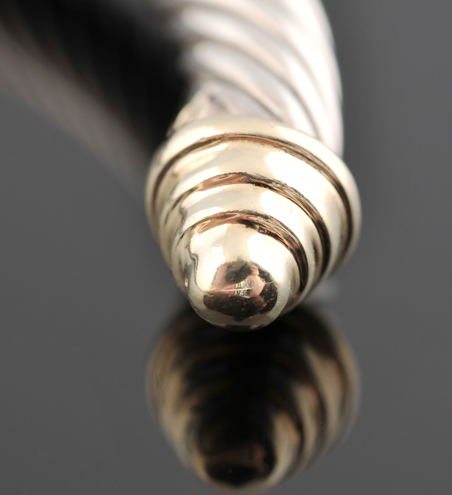 David Yurman Sterling Silver and 14 K Yellow Gold Cuff Bracelet