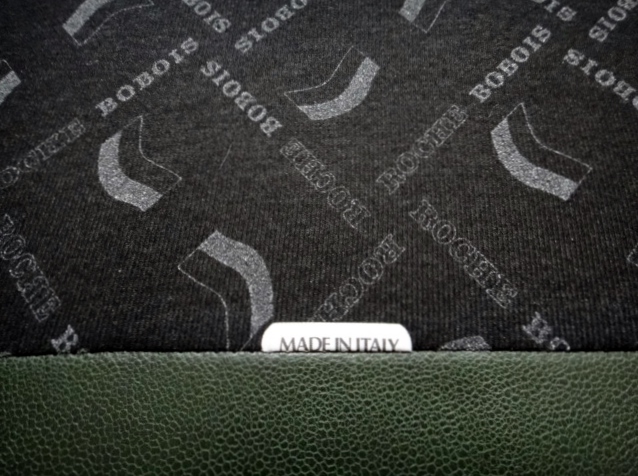 Roche Bobois Green Leather Sofa