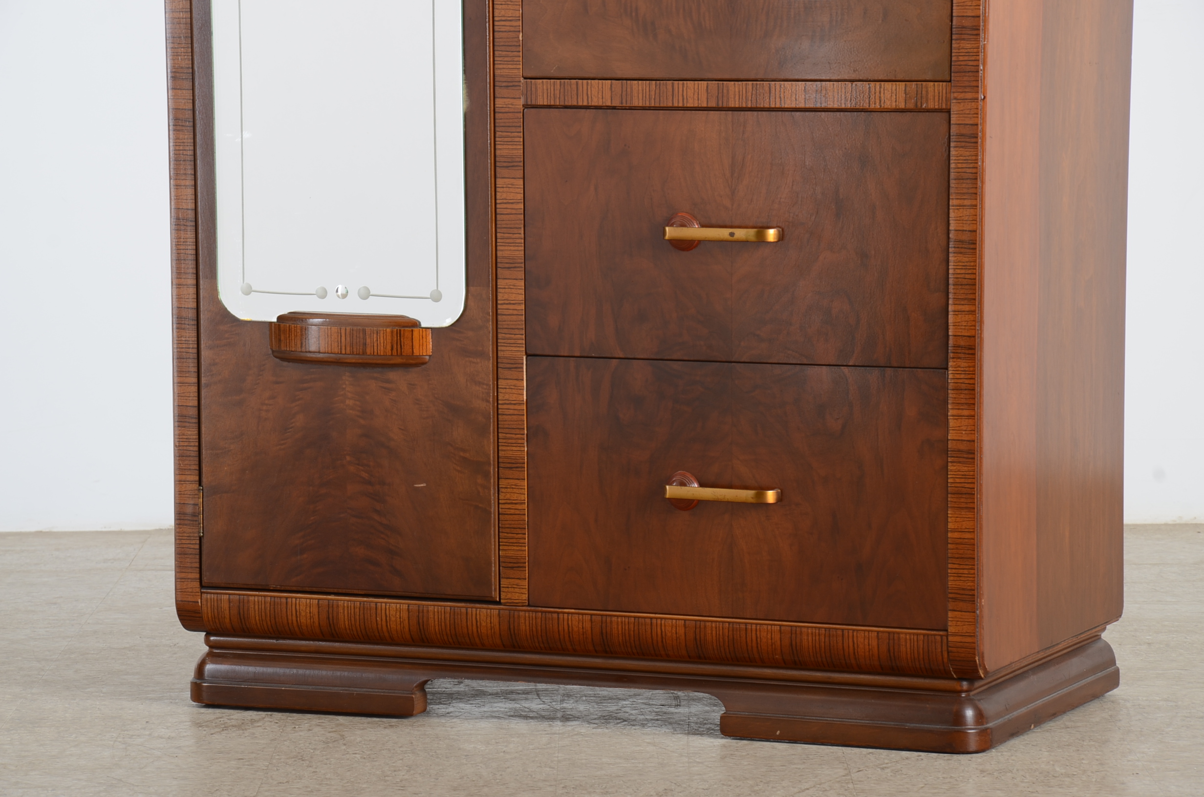 Art Deco Men's Walnut Waterfall Wardrobe