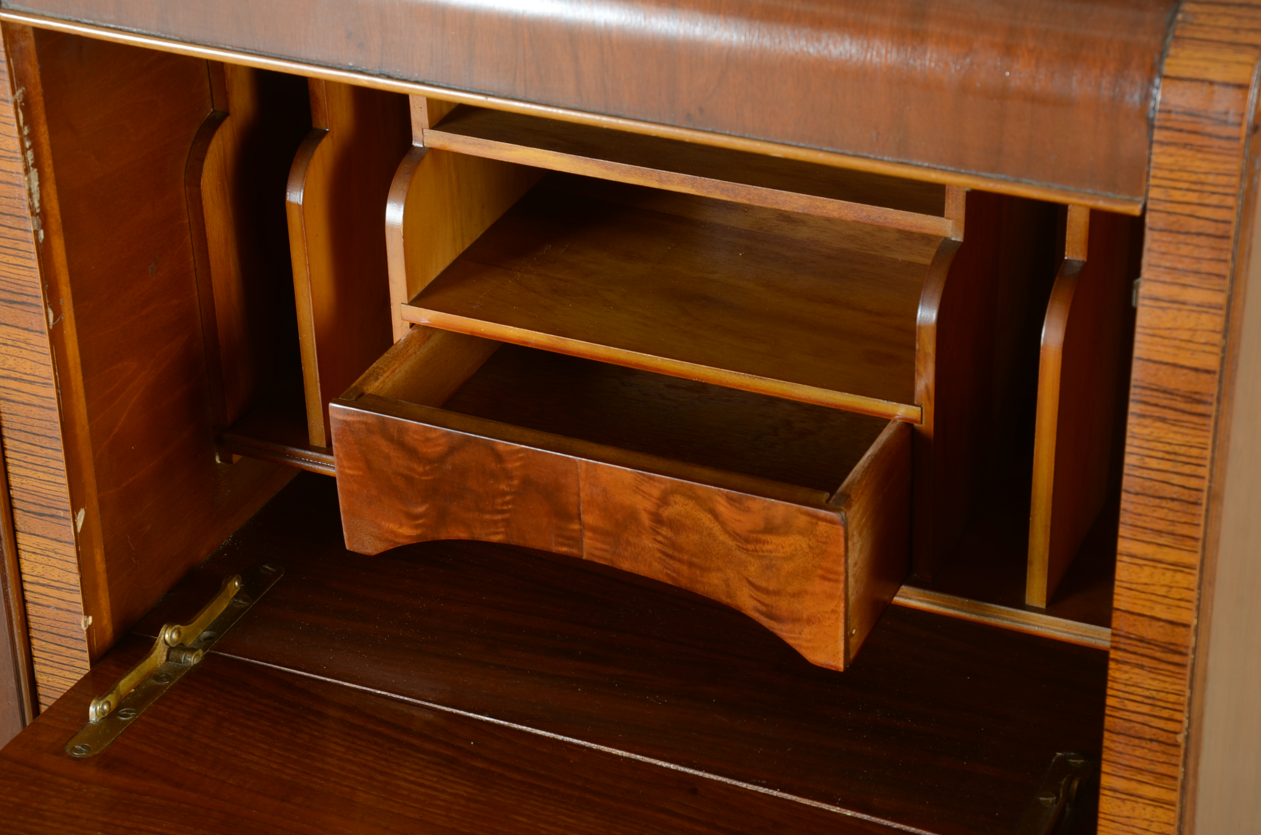 Art Deco Men's Walnut Waterfall Wardrobe