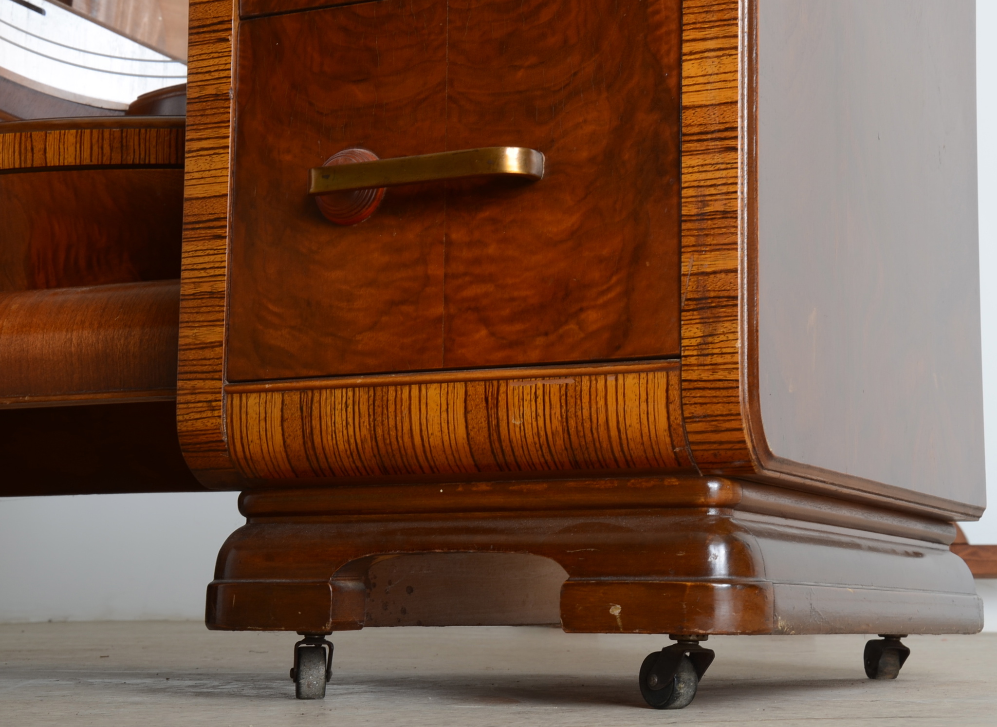 Art Deco Waterfall Walnut Vanity 