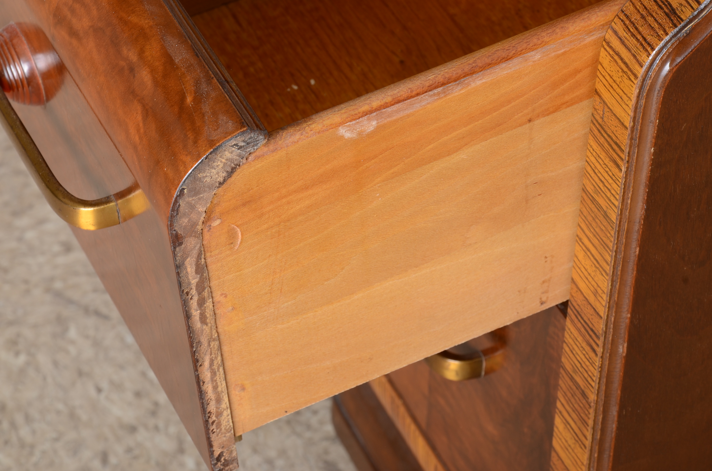 Art Deco Waterfall Walnut Vanity 