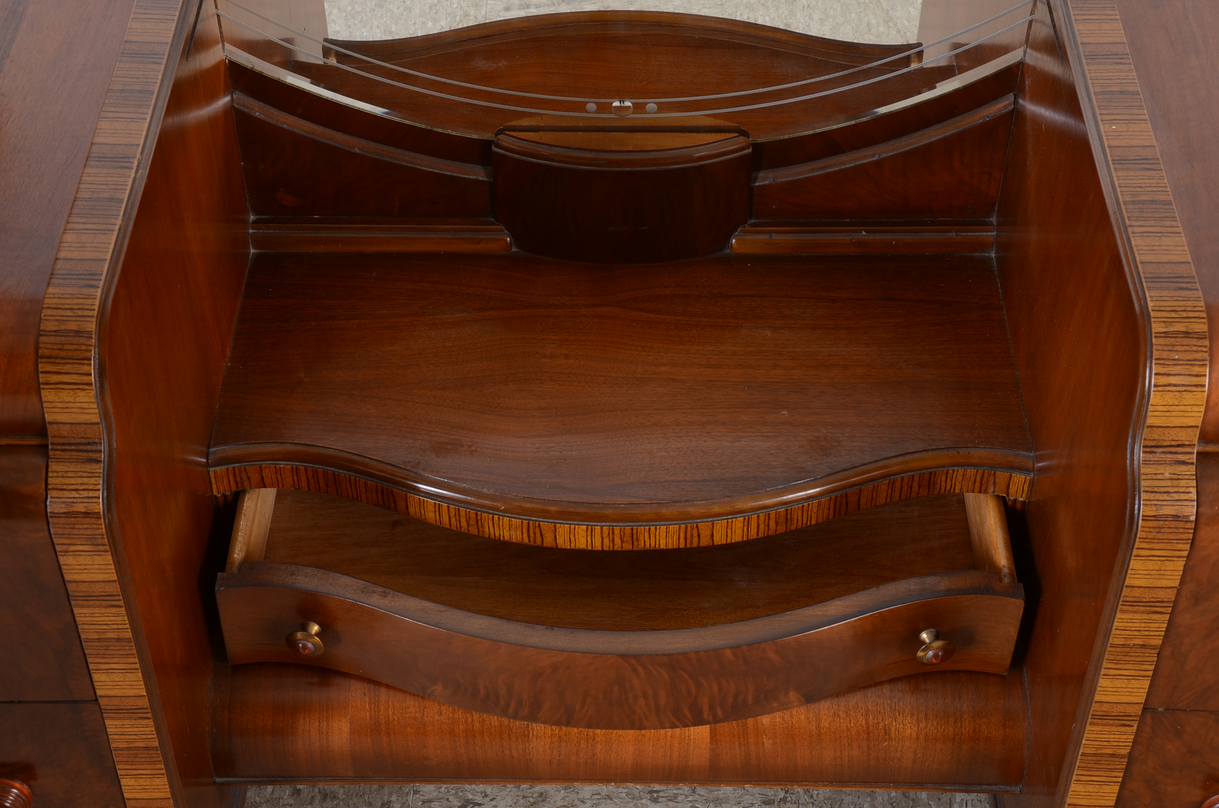 Art Deco Waterfall Walnut Vanity 