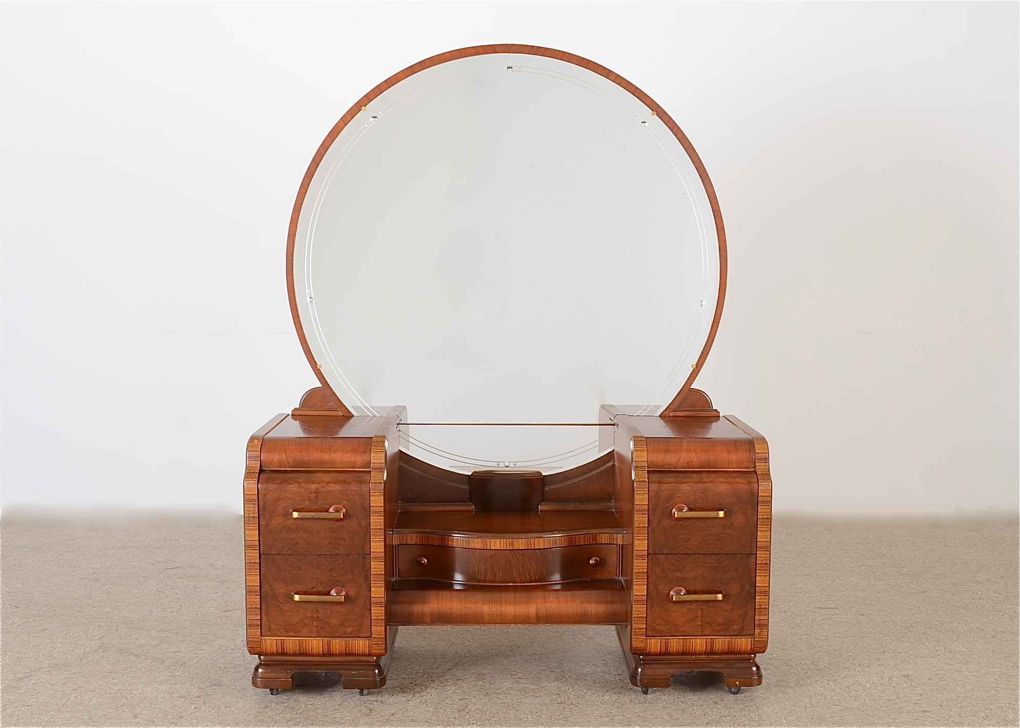 Art Deco Waterfall Walnut Vanity 