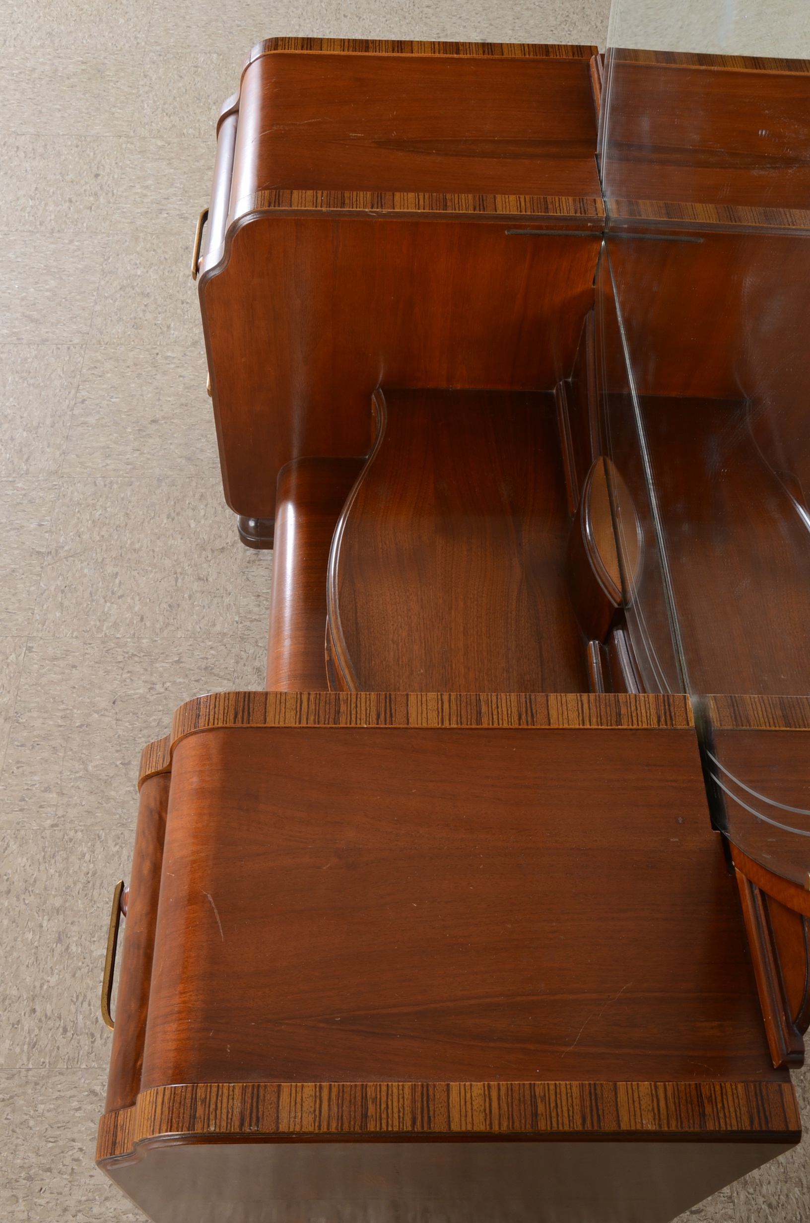 Art Deco Waterfall Walnut Vanity 