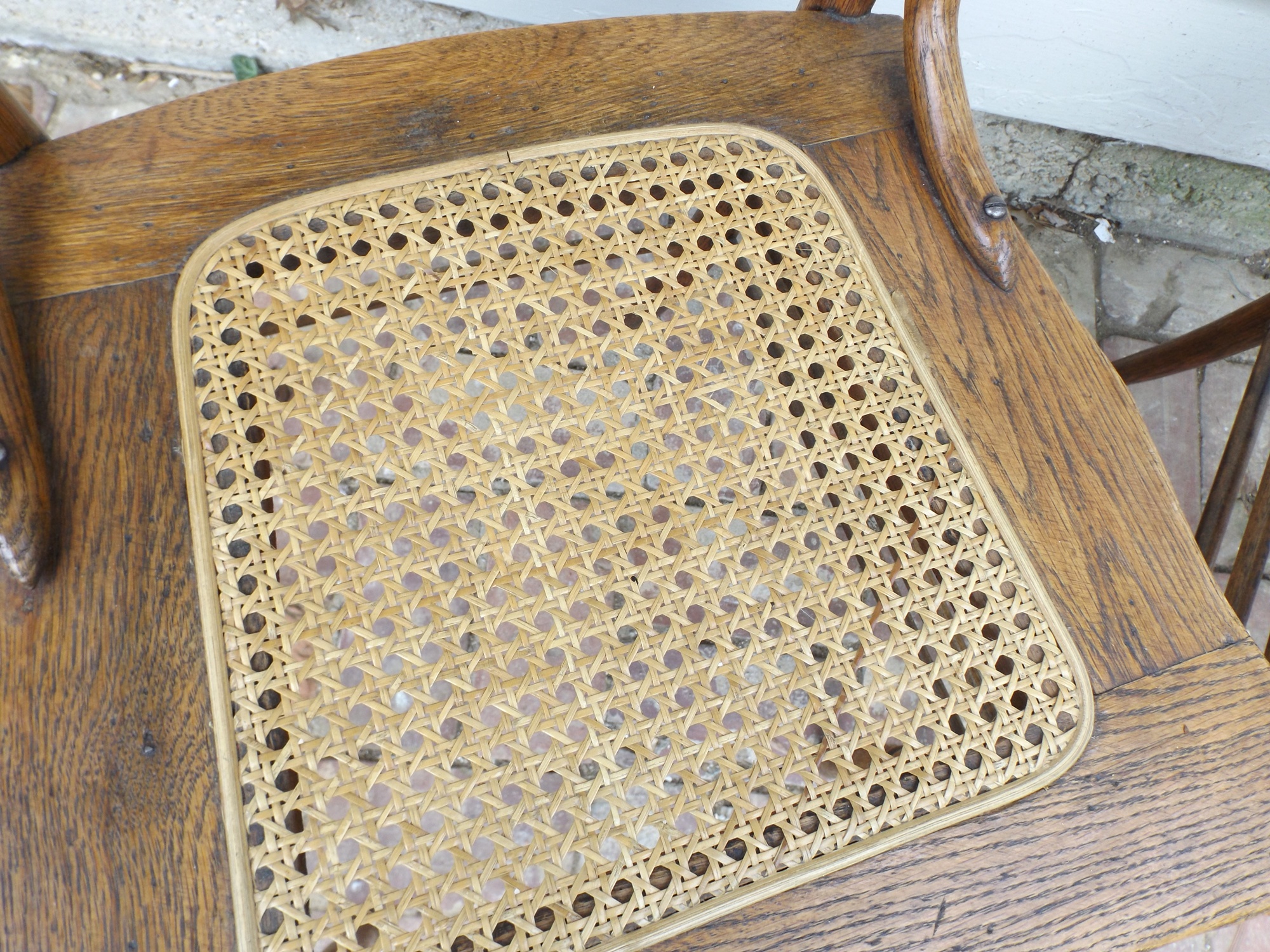 19th Century Pressed Back Oak Chairs