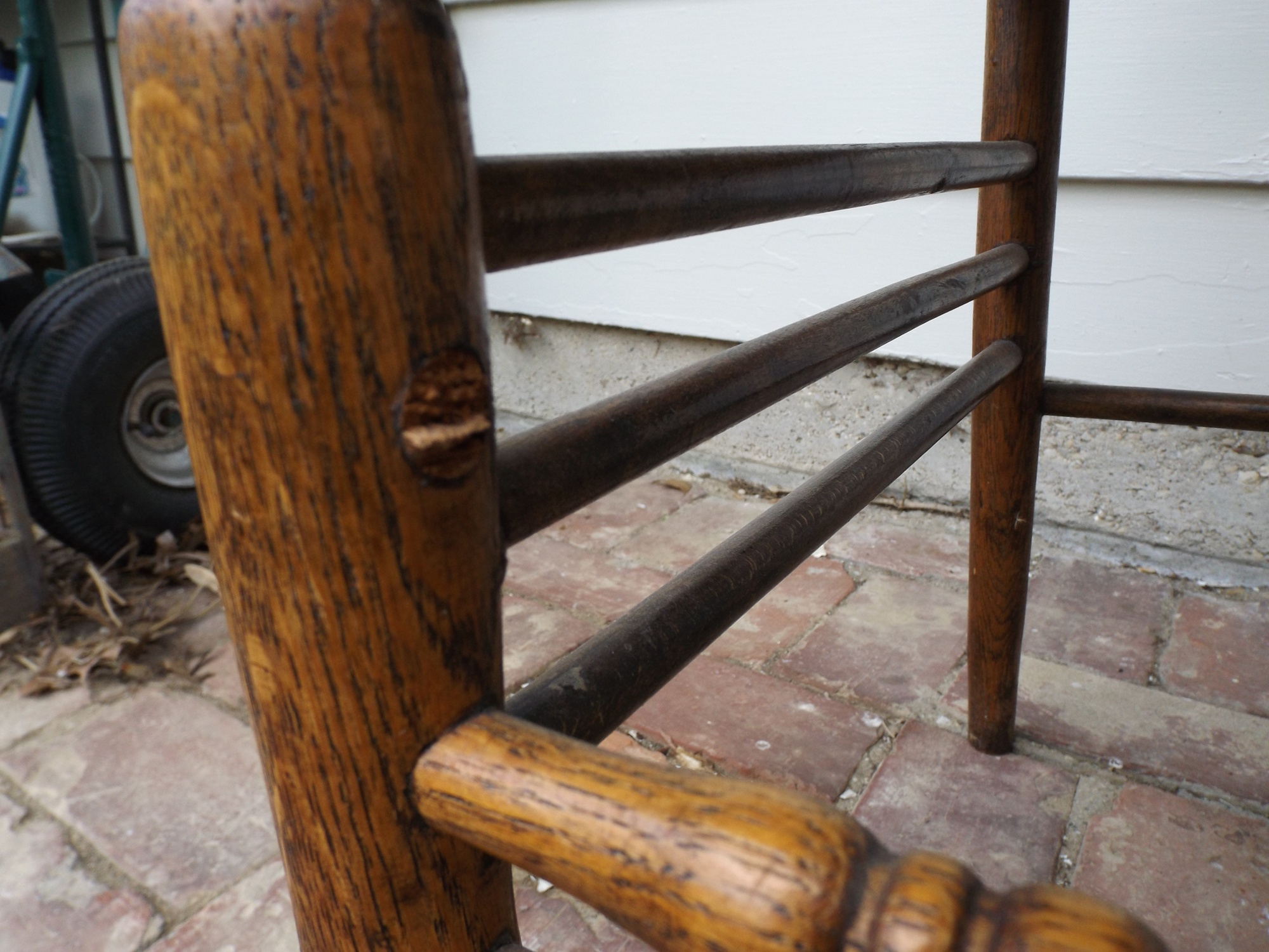 19th Century Pressed Back Oak Chairs