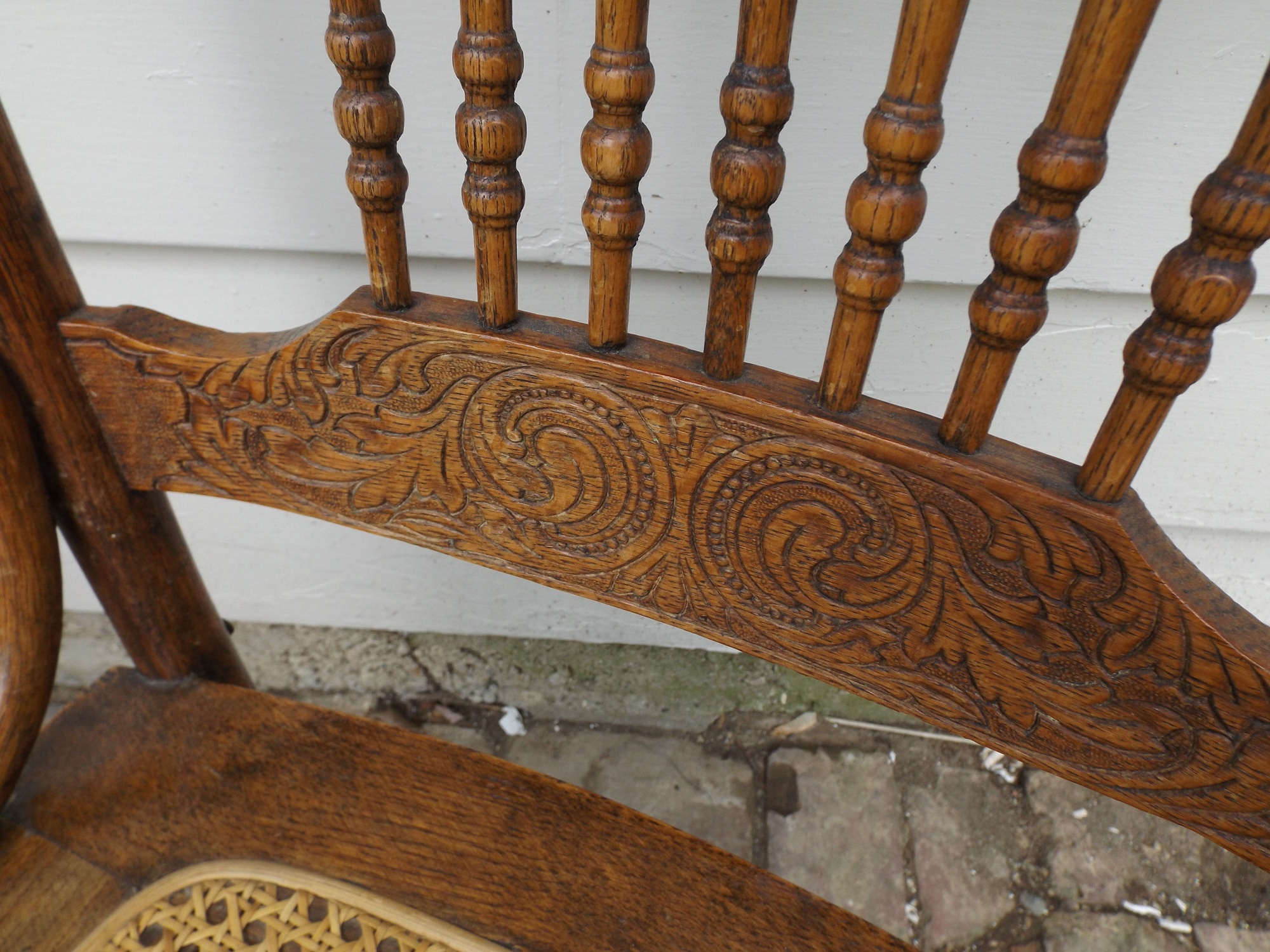 19th Century Pressed Back Oak Chairs