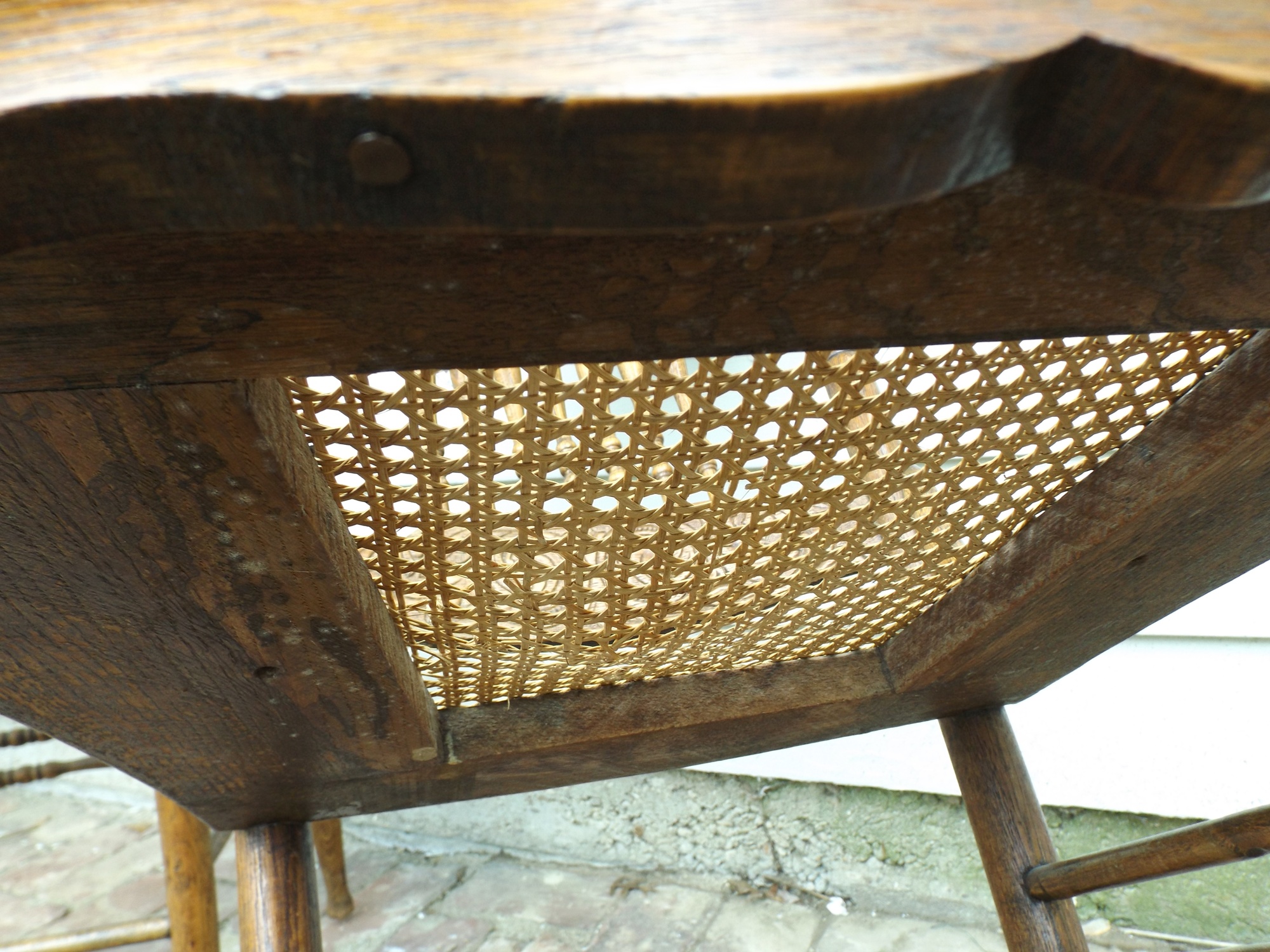 19th Century Pressed Back Oak Chairs
