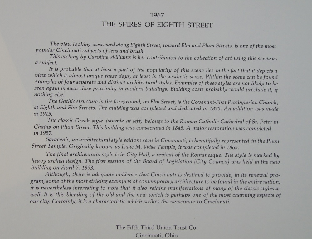 Ten Prints by Caroline Williams Issued by Fifth Third Union Trust