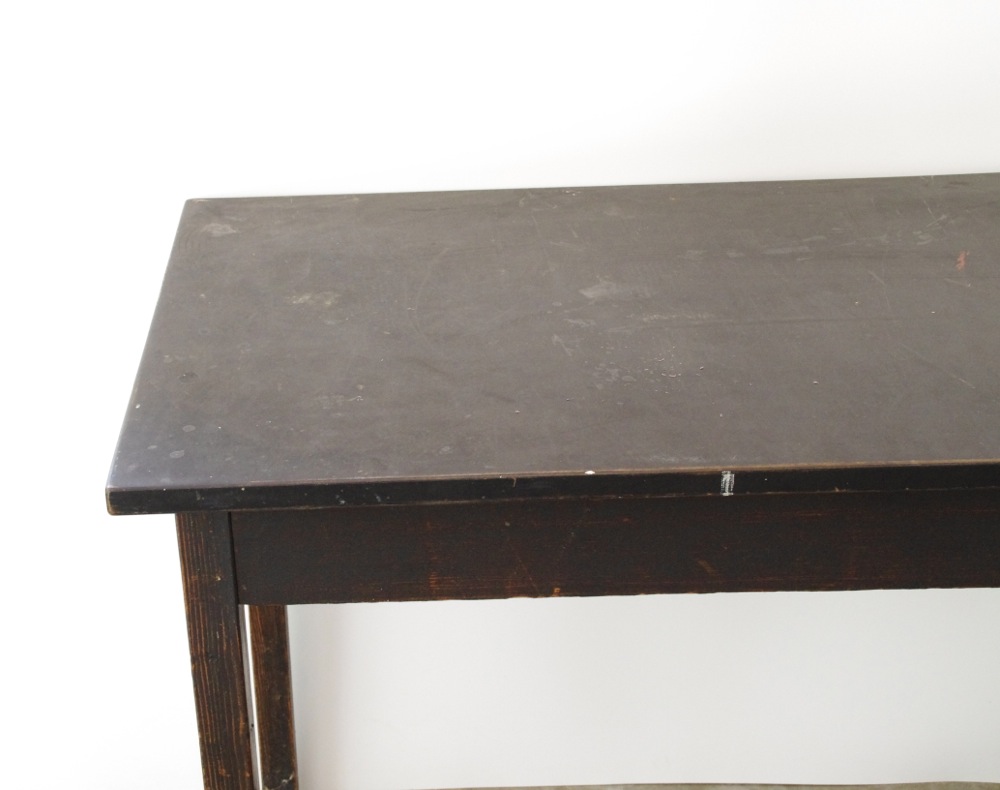 Vintage Wood Table with Black Painted Finish