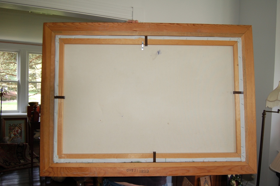 Oil Painting of Flowers, Lake and Sailboat