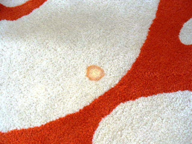 IKEA Contemporary Wool Round Area Rug in Beige and Burnt Orange