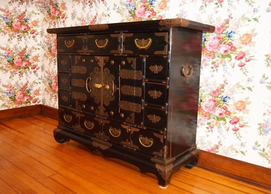 A Vintage Asian Tansu Chest with Fabulous Decorative Hardware