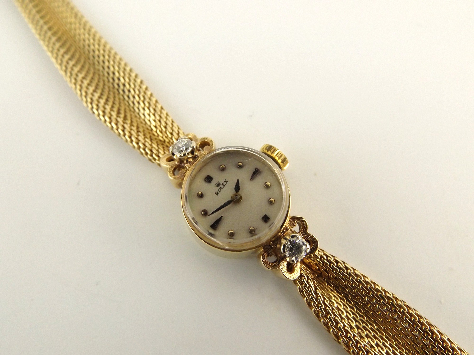 14k Yellow Gold and Diamond  17 Jewel Rolex Ladies Watch