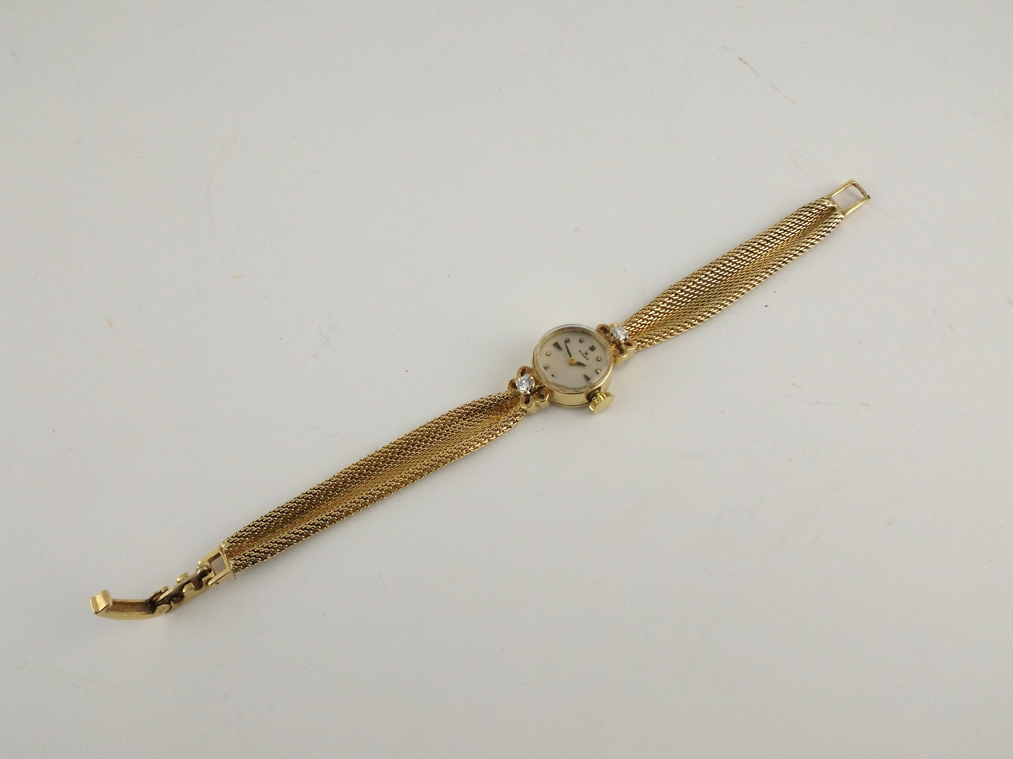 14k Yellow Gold and Diamond  17 Jewel Rolex Ladies Watch