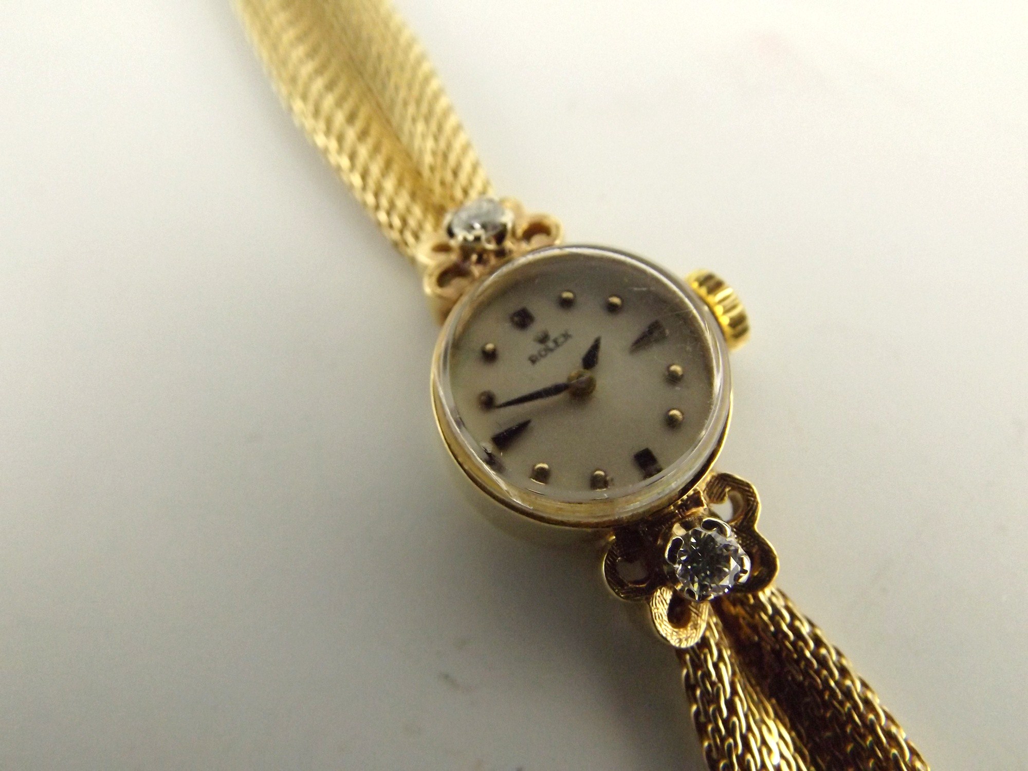 14k Yellow Gold and Diamond  17 Jewel Rolex Ladies Watch